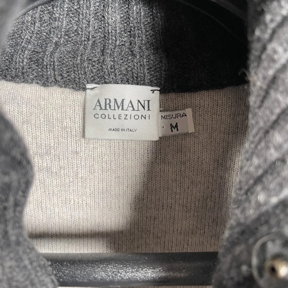 ARMANI COLLEZIONI Double Knit Wool Blend Long Jacket, Size Medium, $6590, WOW - Picture 7 of 10